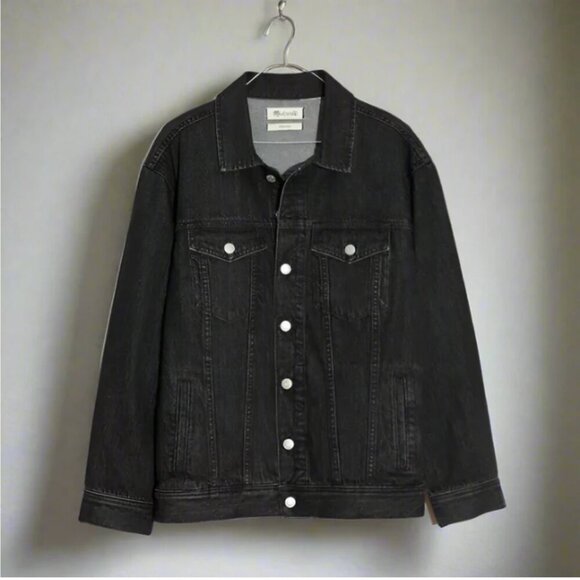 Madewell Denim Jacket 1X PLUS Womens Black Cotton Lunar Wash Jean Classic - Picture 4 of 6